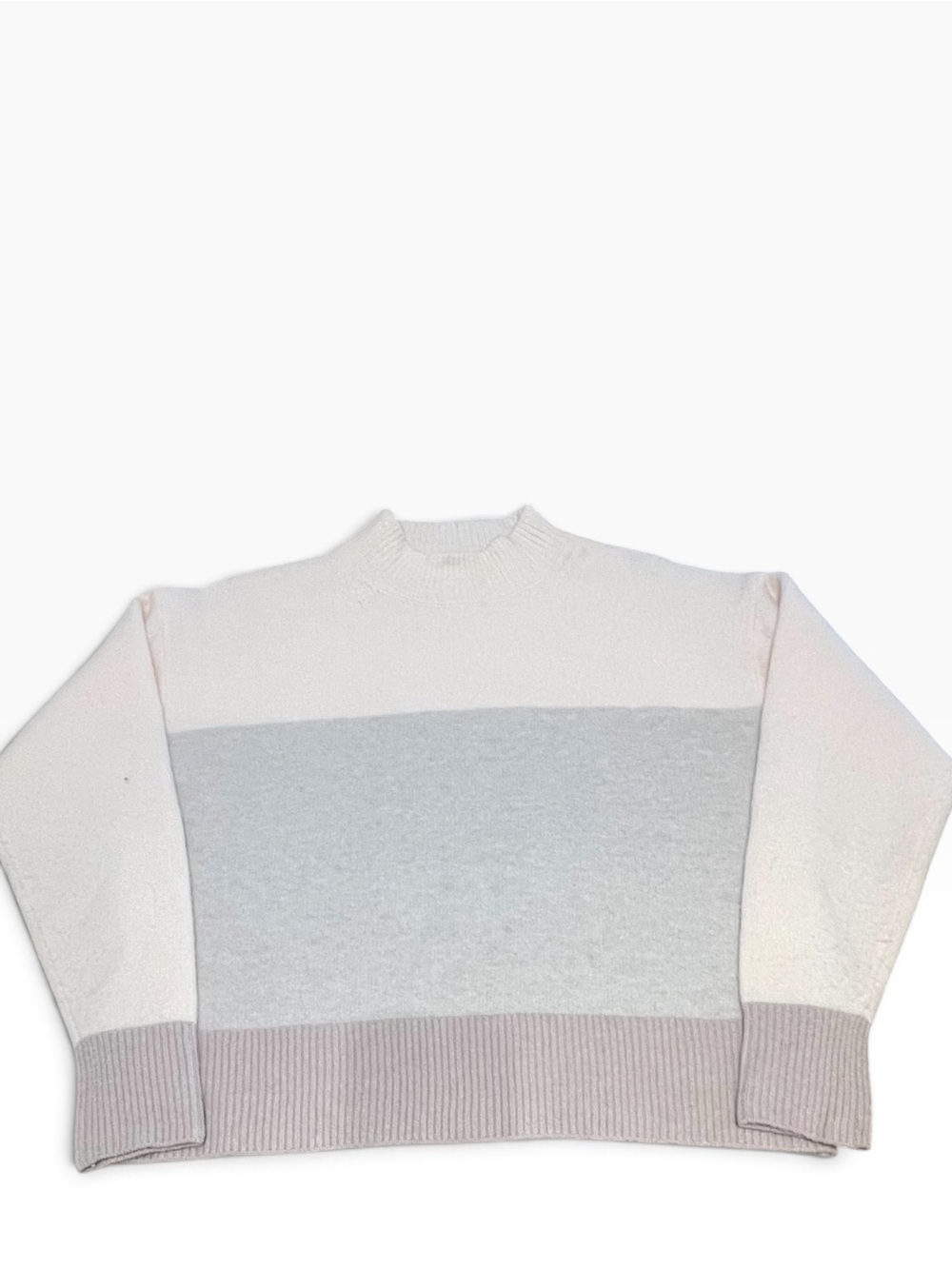 For The Republic Colorblock Crewneck Sweater in Light Pink, Gray & Taupe
